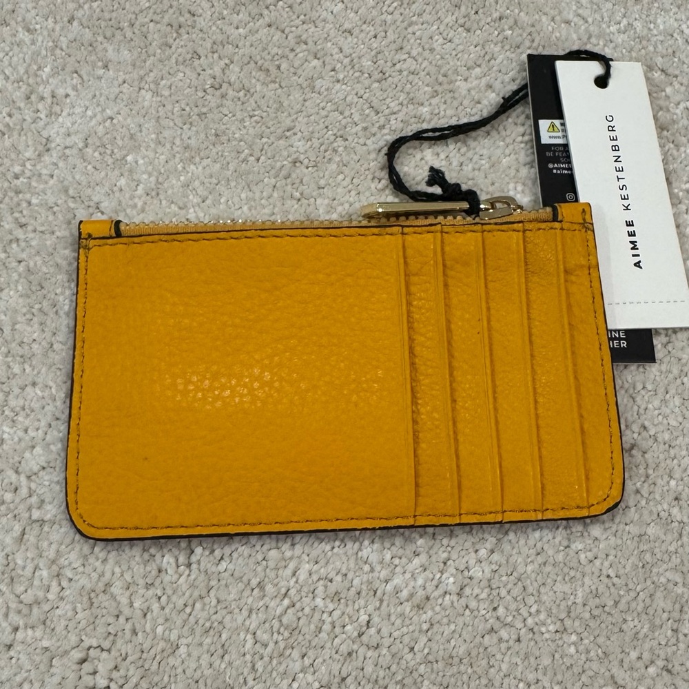 Aimee Kestenberg Mustard yellow orange Leather Card Holder wallet